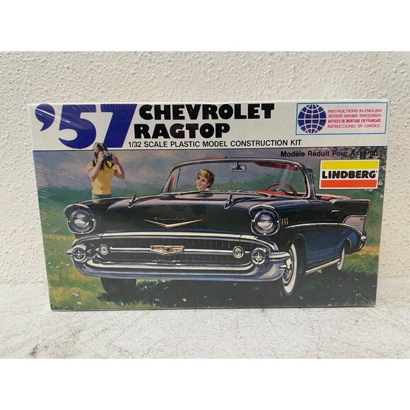 LINDBERG 57 CHEVROLET RAGTOP CAR MODEL KIT 1/32 BOXED - Picture 1 of 4